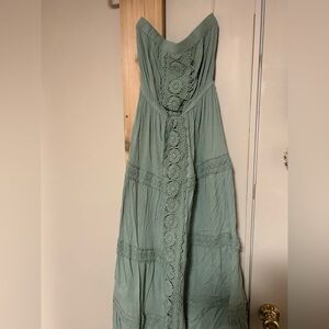 Charlotte Russe Sage Lace Maxi Dress